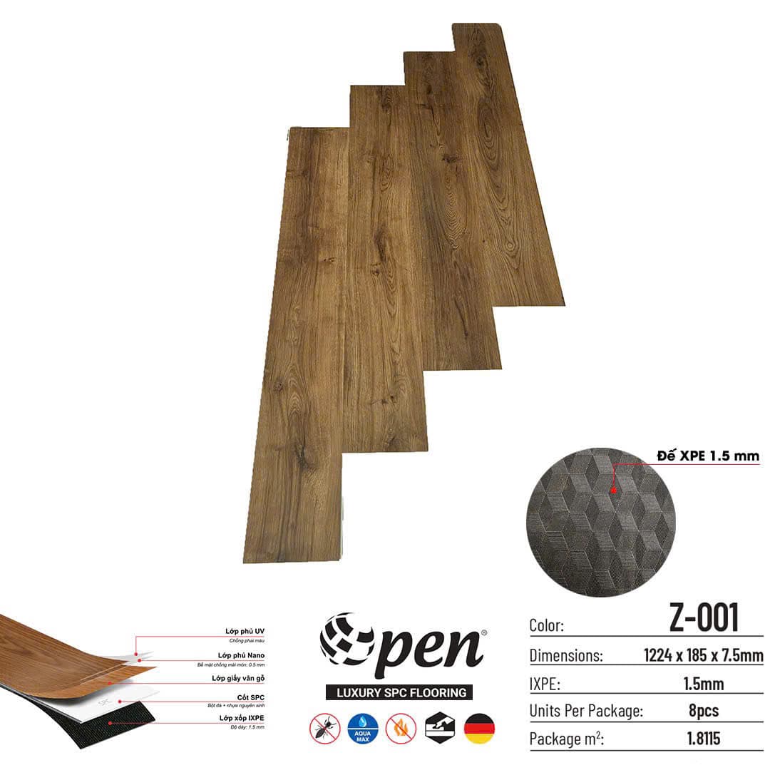 Sàn Nhựa 7.5mm SPC Cao Cấp